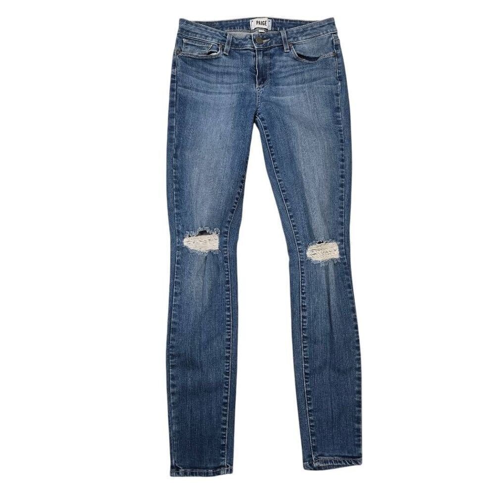 Paige Verdugo Ultra Skinny‎ Jeans Women's 29 Blue Denim Distressed Retro Stretch